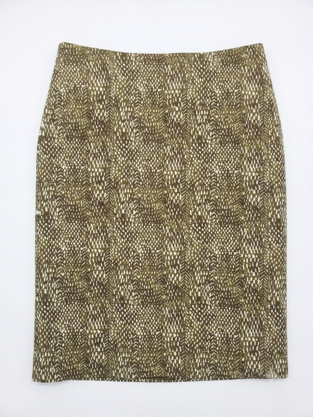 Rafaella Olive and Cream Patterned Pencil Skirt